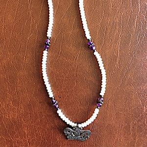 Mignon Faget Pearl and Crown Necklace